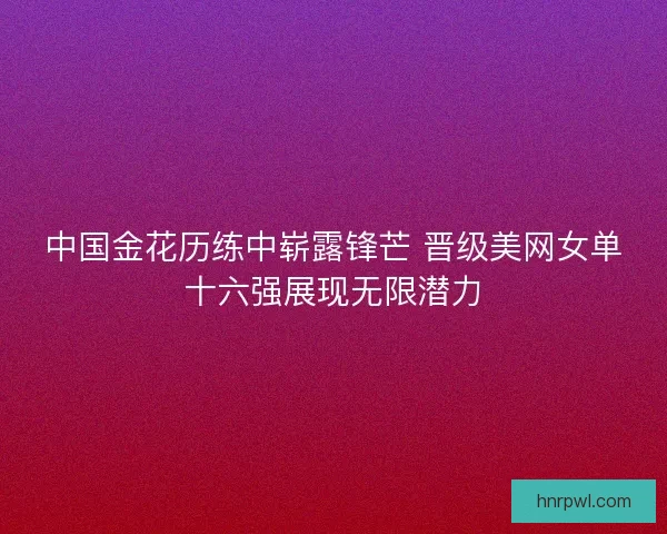 中国金花历练中崭露锋芒 晋级美网女单十六强展现无限潜力